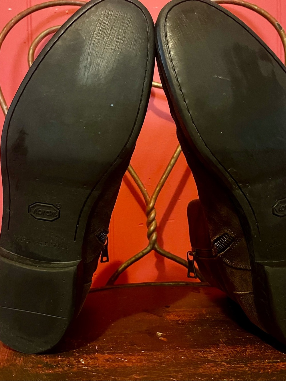 Men’s John Varvatos brown zip ankle boots 12 - Picture 4 of 7